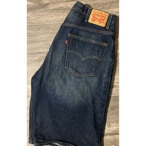 Levis 569 Loose Straight Dark Wash Baggy Blue Jean Shorts Men's Size 38x12